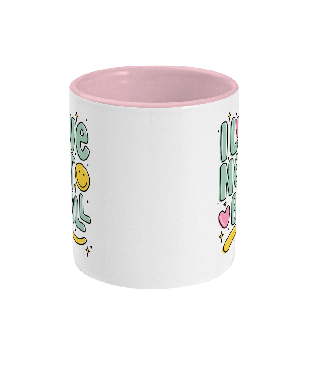 I Love Netball White & Pink Mug