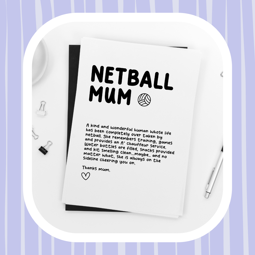 Netball Mum Definition Print