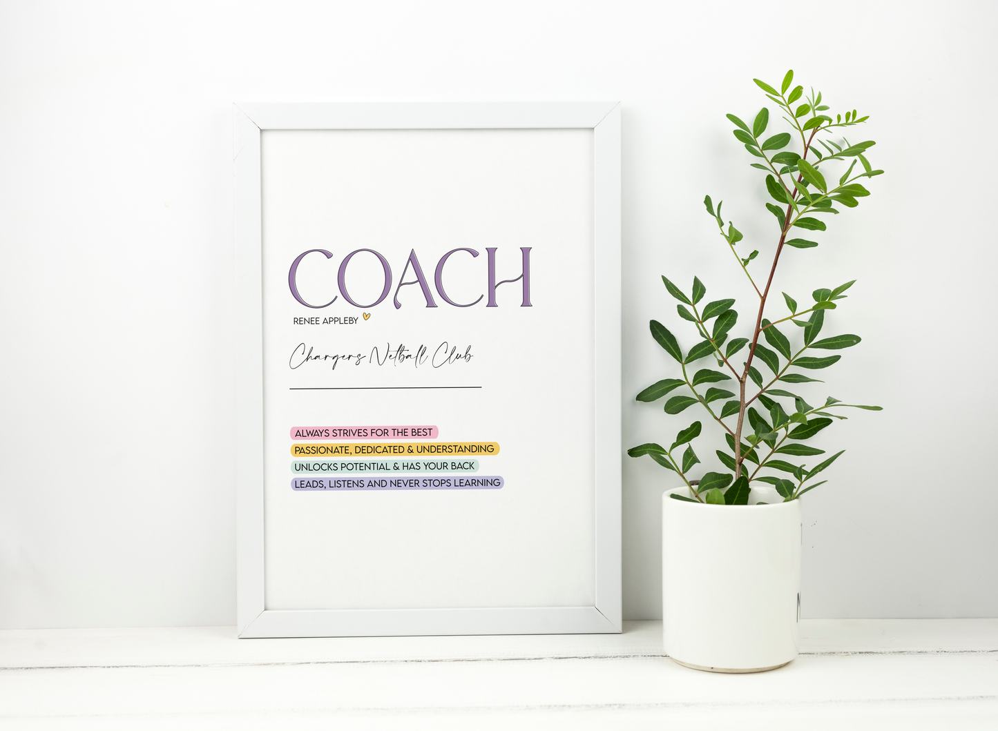 Personalised Netball Coach Definition Print