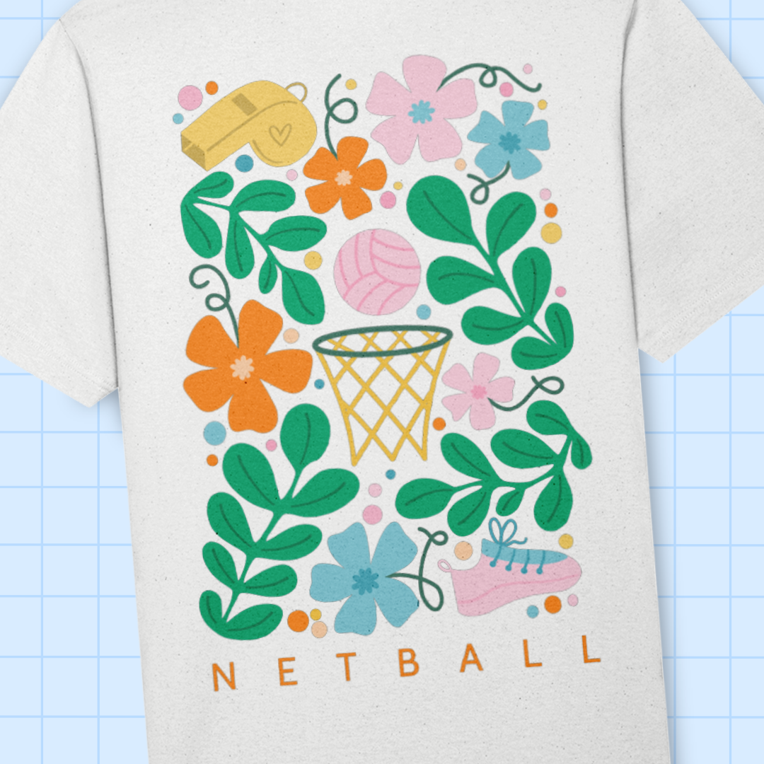 Premium Floral Netball Tee