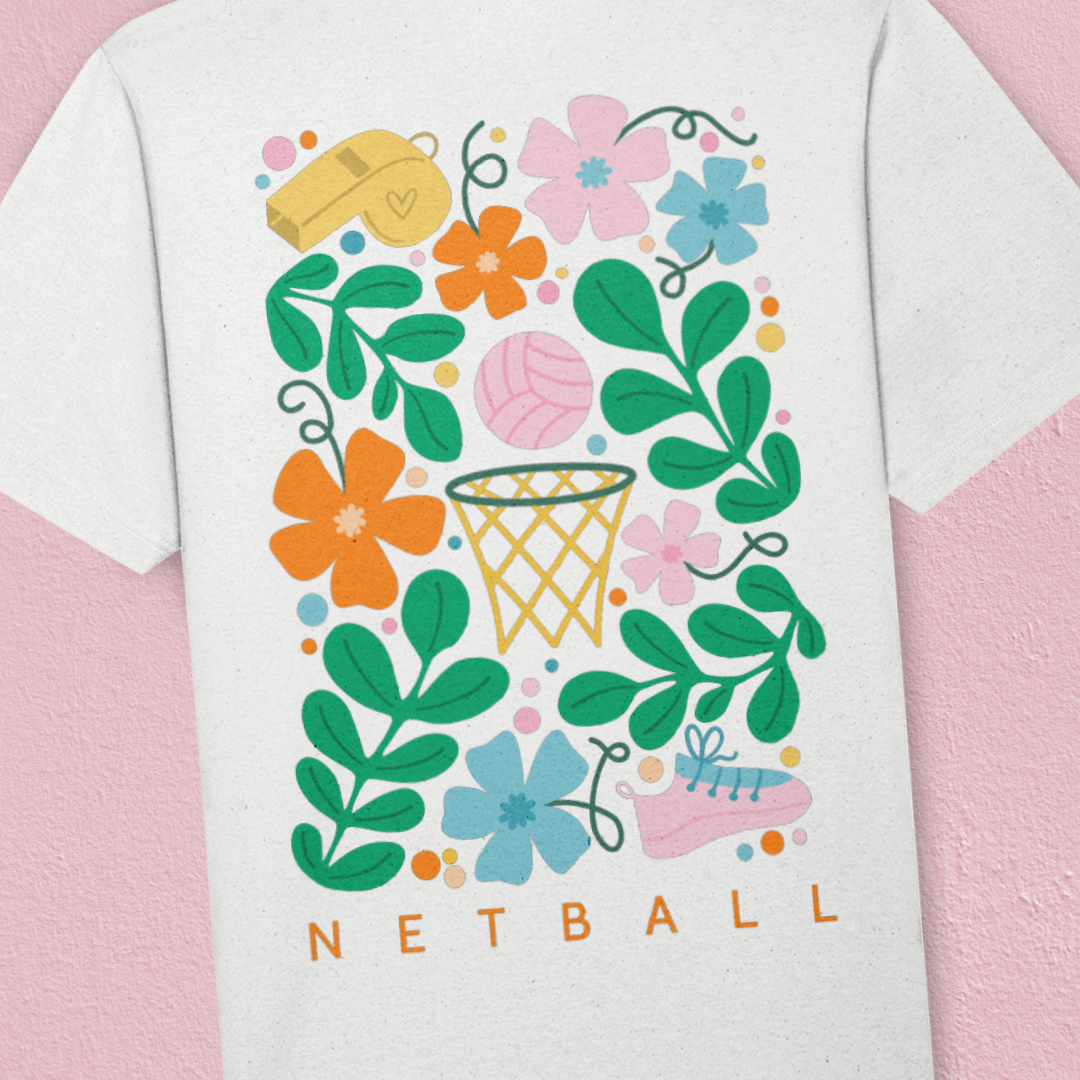 Premium Floral Netball Tee