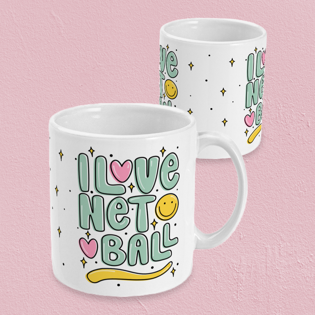 I Love Netball White Mug