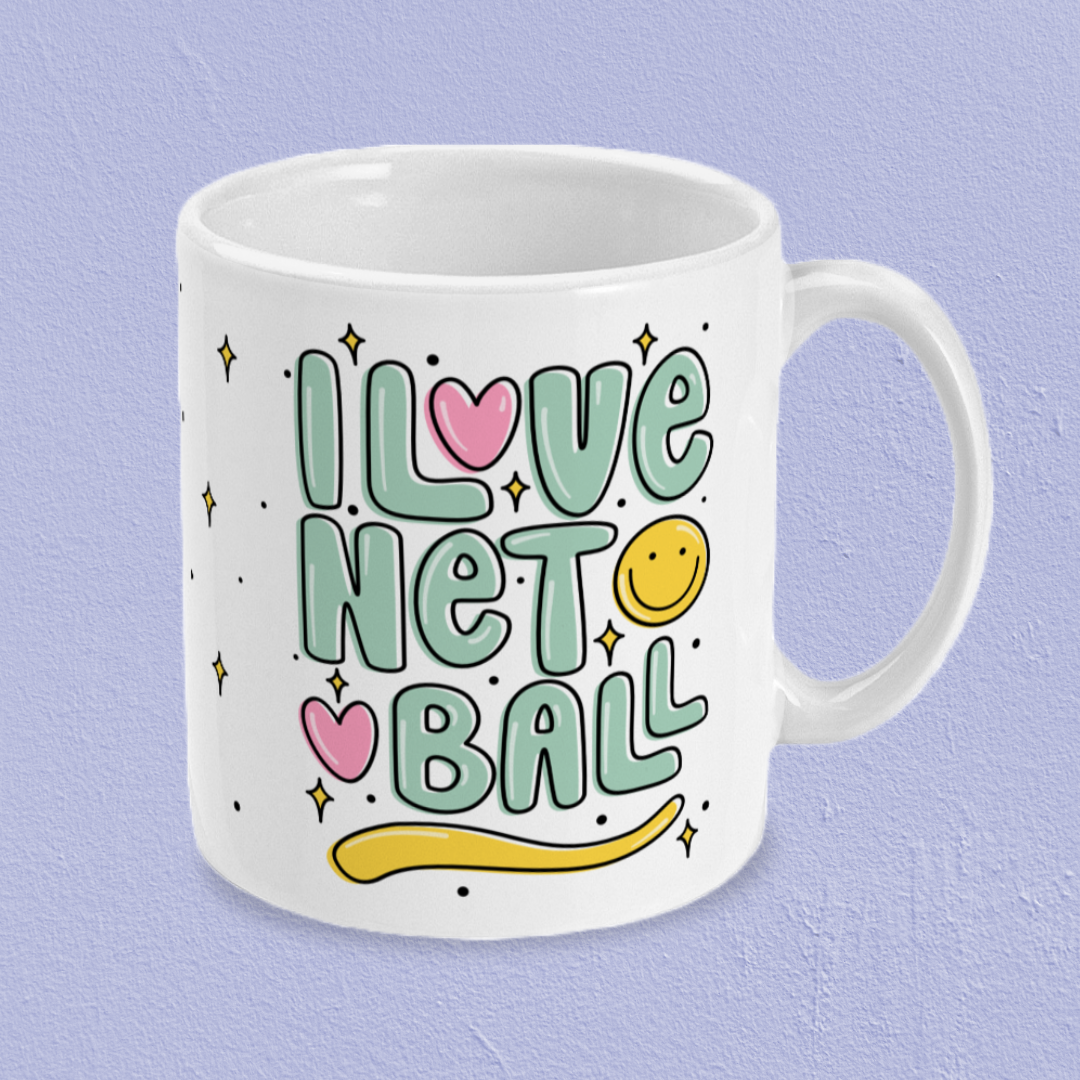 I Love Netball White Mug