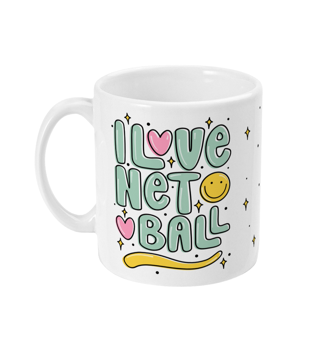 I Love Netball White Mug