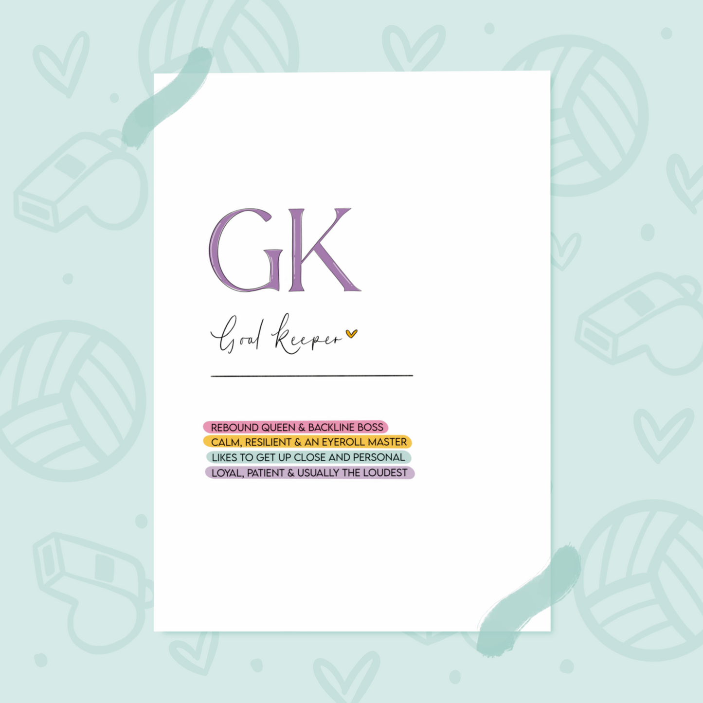 Goal Keeper Definition Print