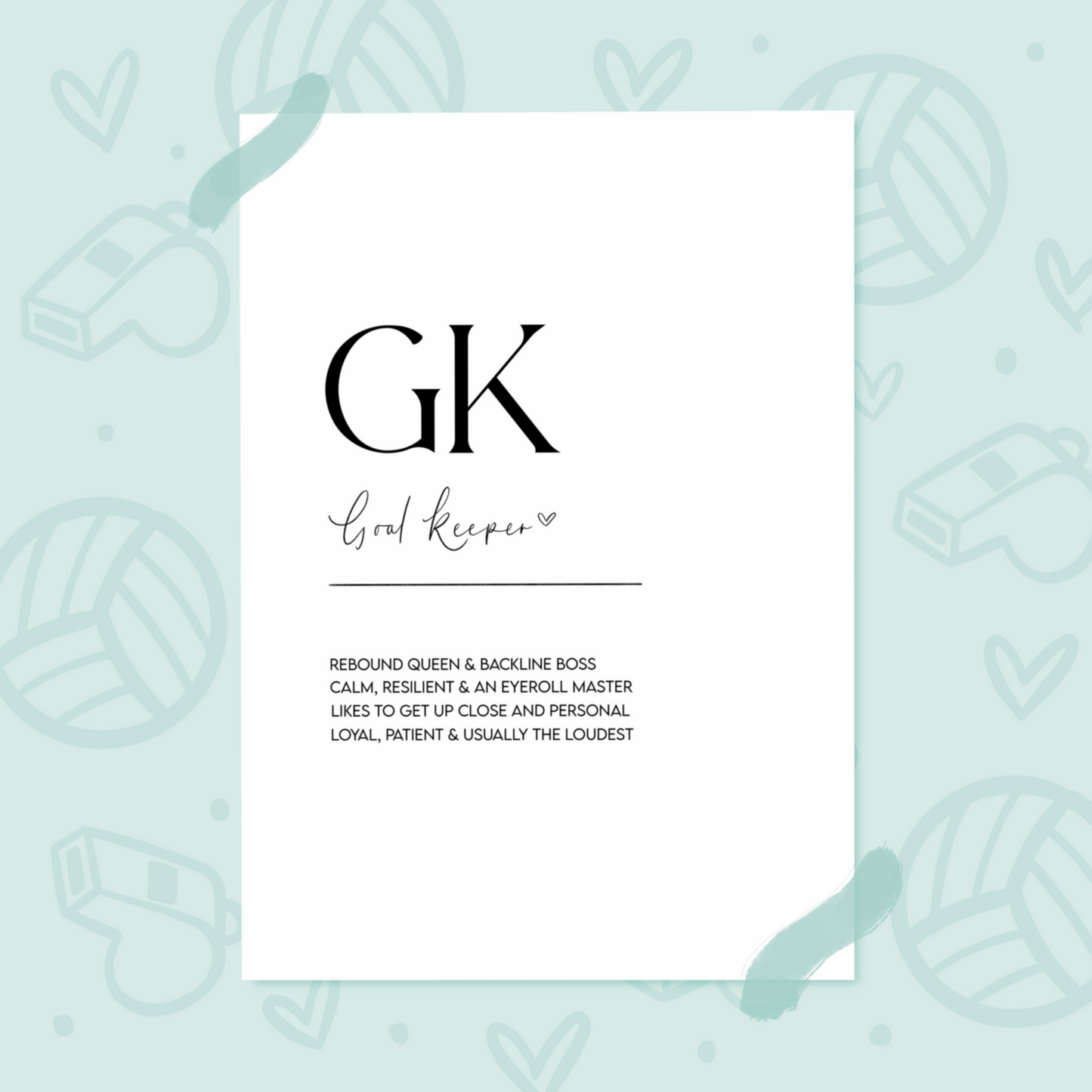 Goal Keeper Definition Print