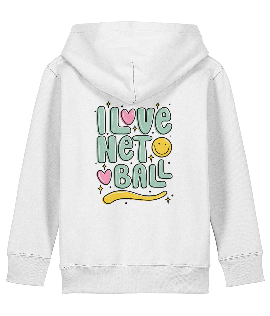 I Love Netball Kids Hoodie