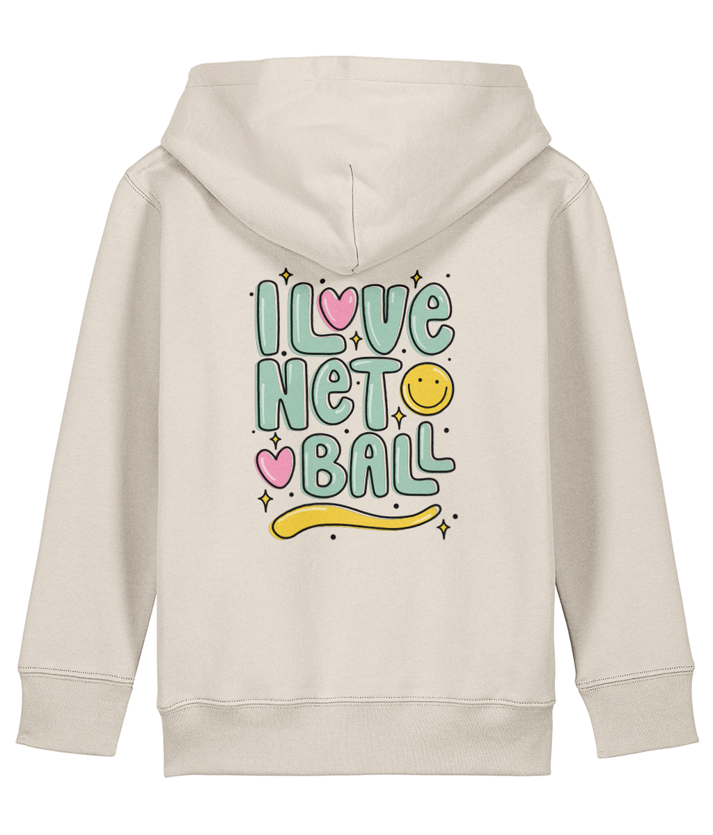 I Love Netball Kids Hoodie