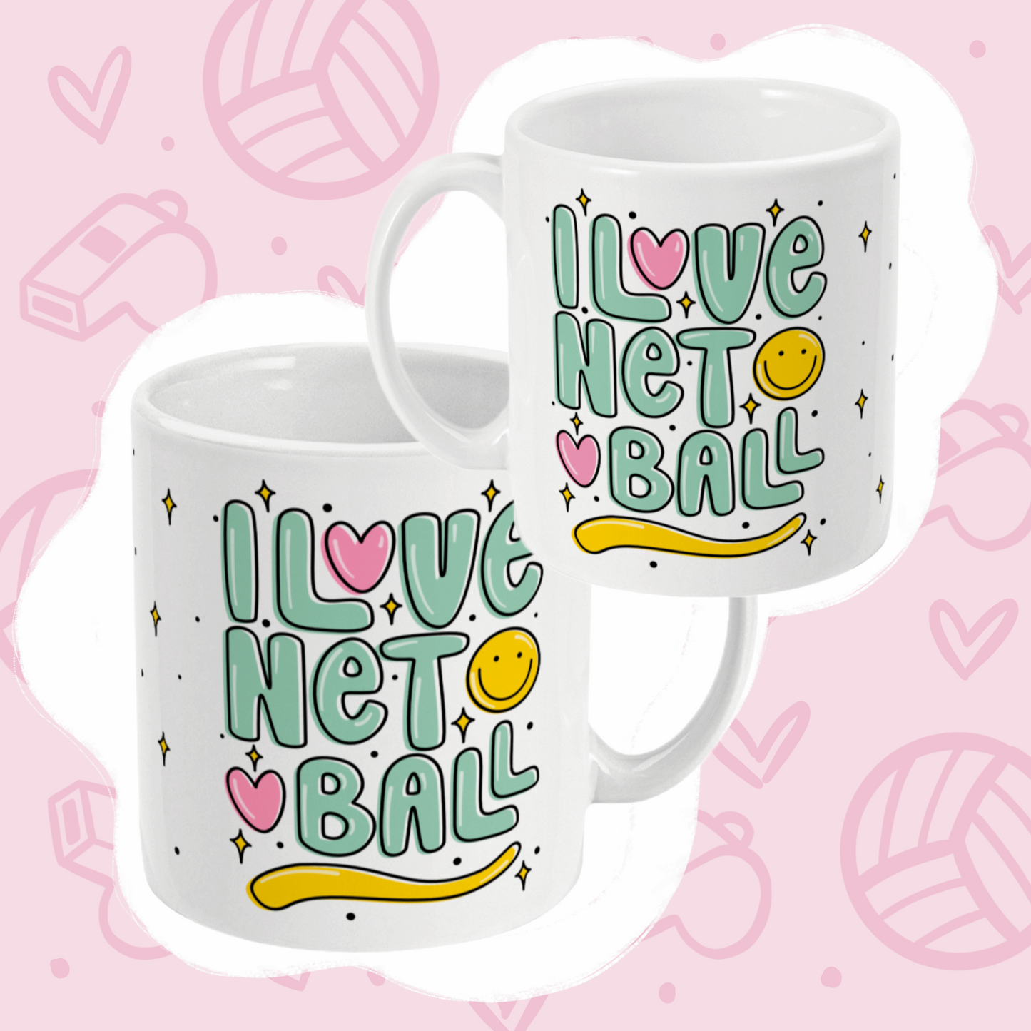 I Love Netball White Mug