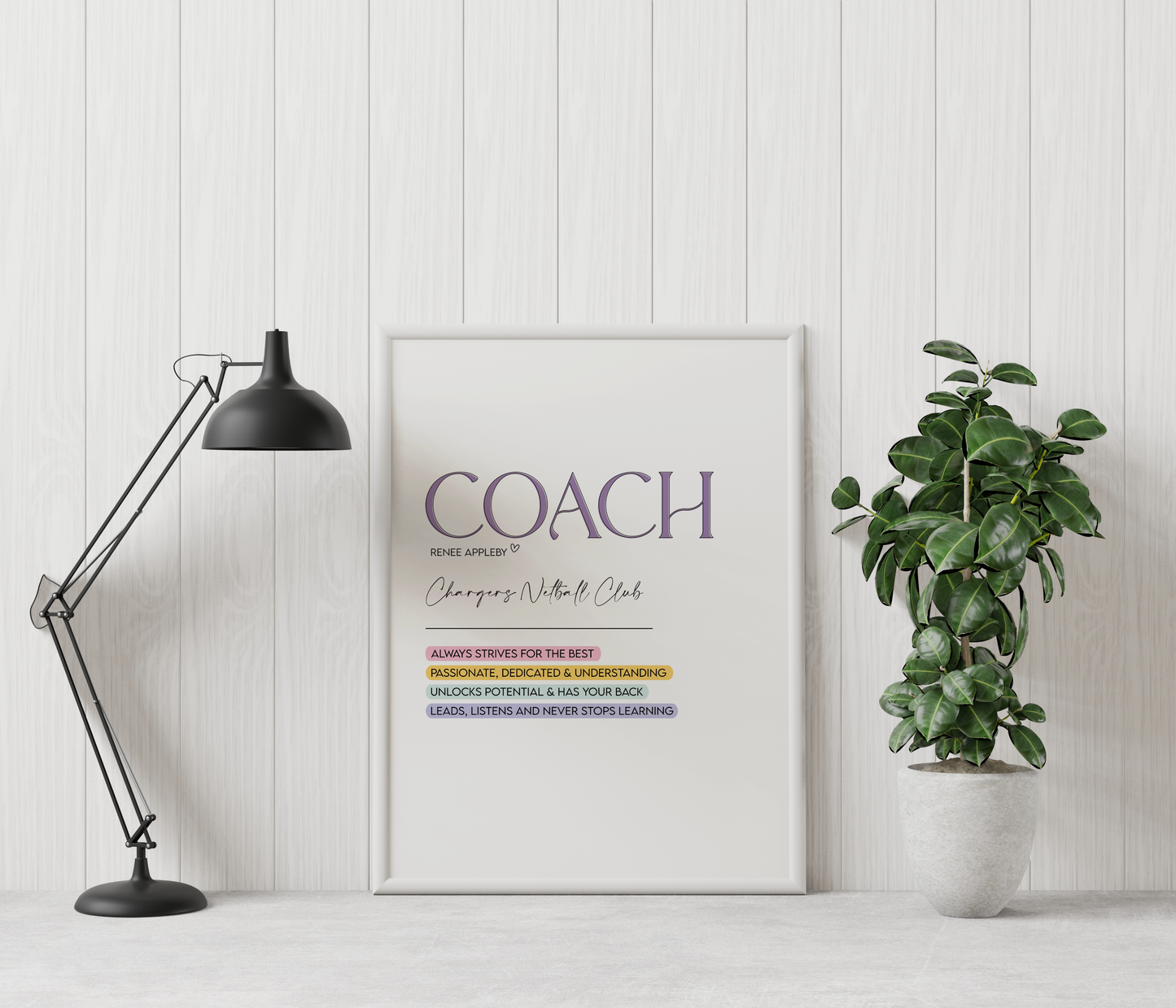 Personalised Netball Coach Definition Print