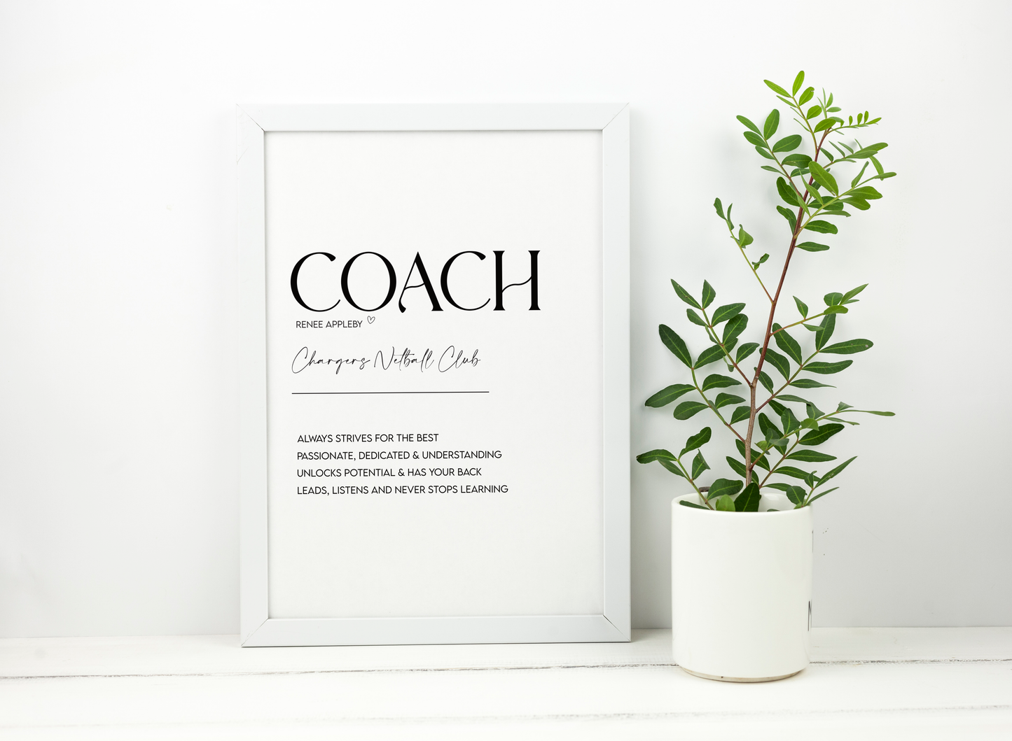 Personalised Netball Coach Definition Print