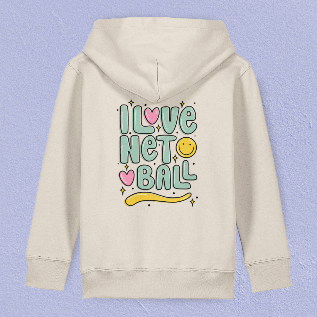 I Love Netball Kids Hoodie
