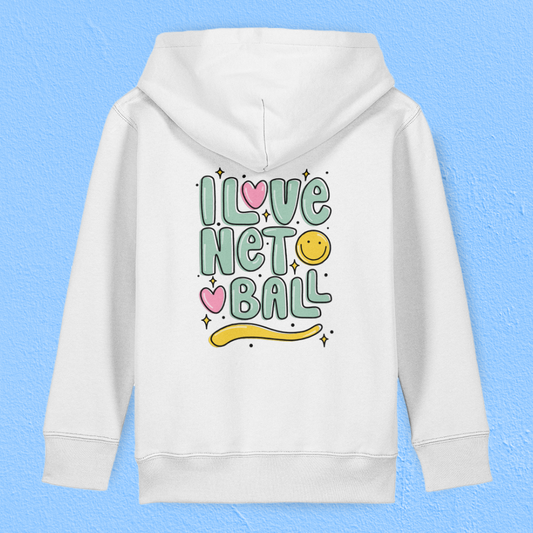 I Love Netball Kids Hoodie