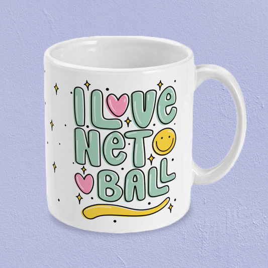 I Love Netball White Mug