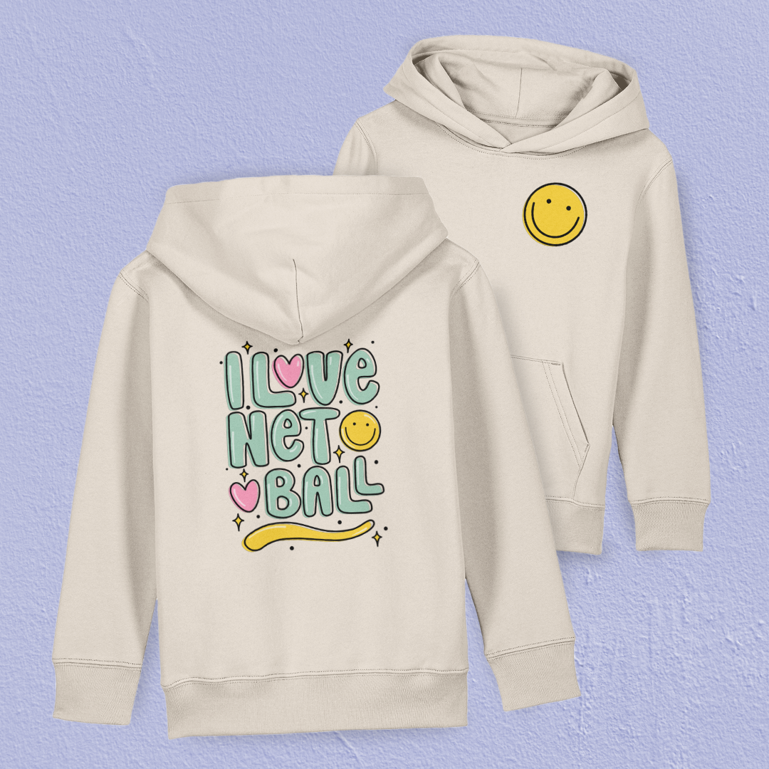 I Love Netball Kids Hoodie