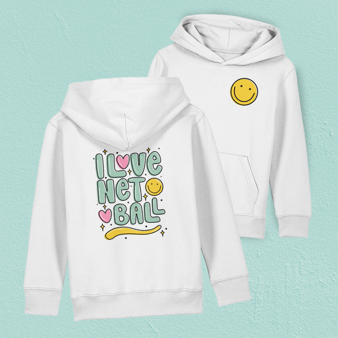 I Love Netball Kids Hoodie